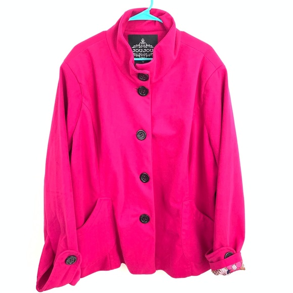 pink pea coat plus size